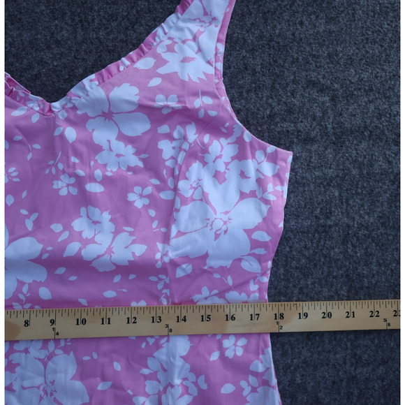 Jones New York Pink Floral Dress Fitted Shift Cottagecore Botanical Summer Sz 12 - Picture 11 of 13